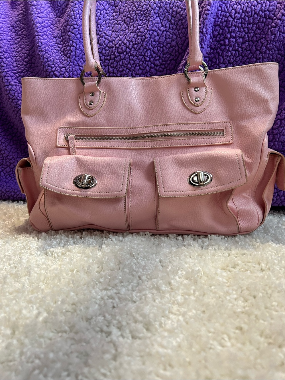 COPY- Marc Jacob’s Pink Leather Tote Bag with Front Pockets